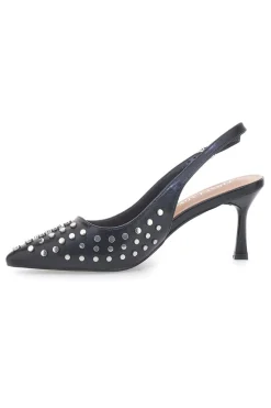 Décolleté Sling-back Nere Con Borchie P591-FIRST LADY Clearance