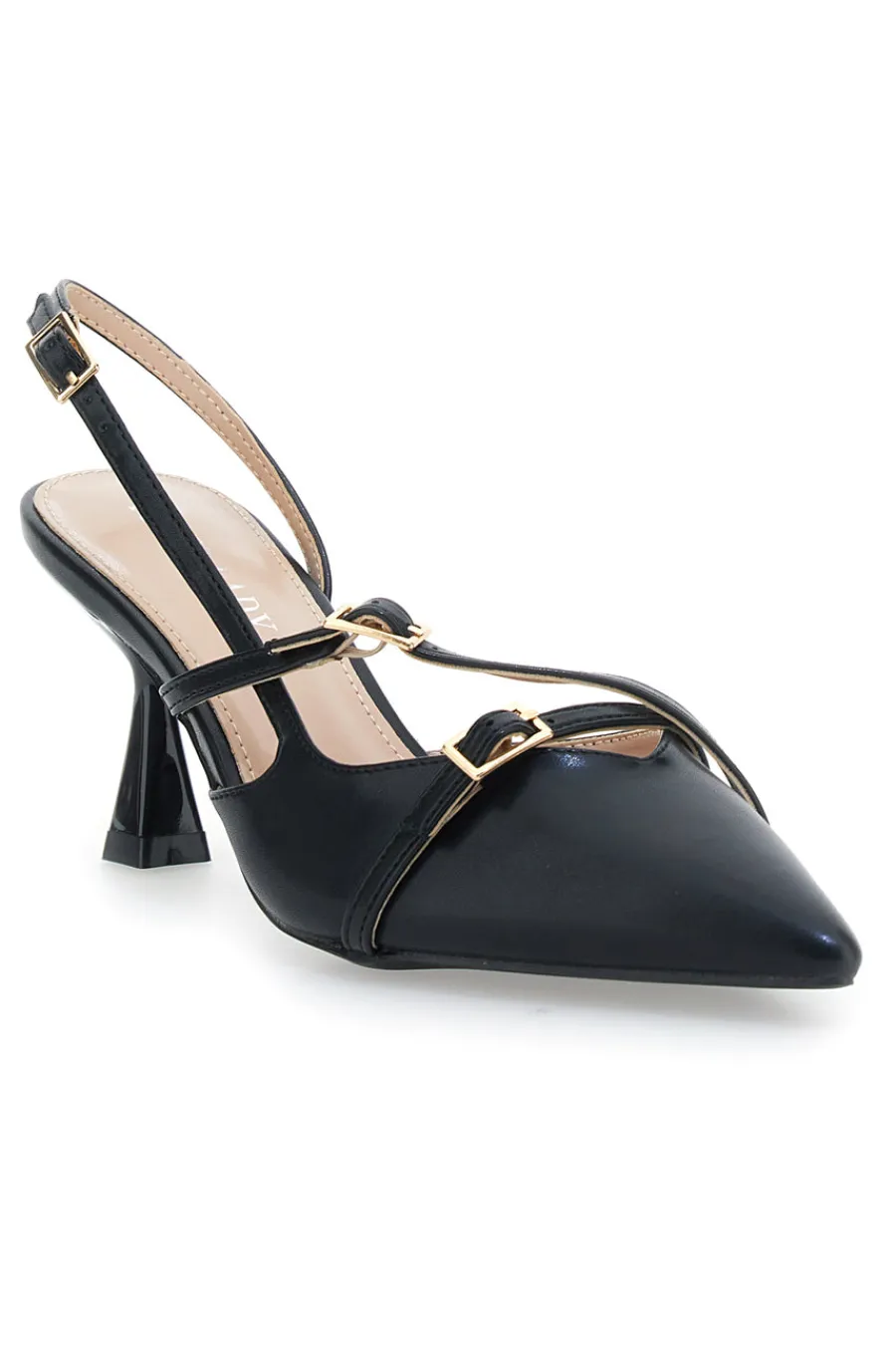 Décolleté Slingback Nere con Cinturini 9532-FIRST LADY Online