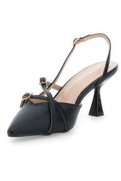 Décolleté Slingback Nere con Cinturini 9532-FIRST LADY Online
