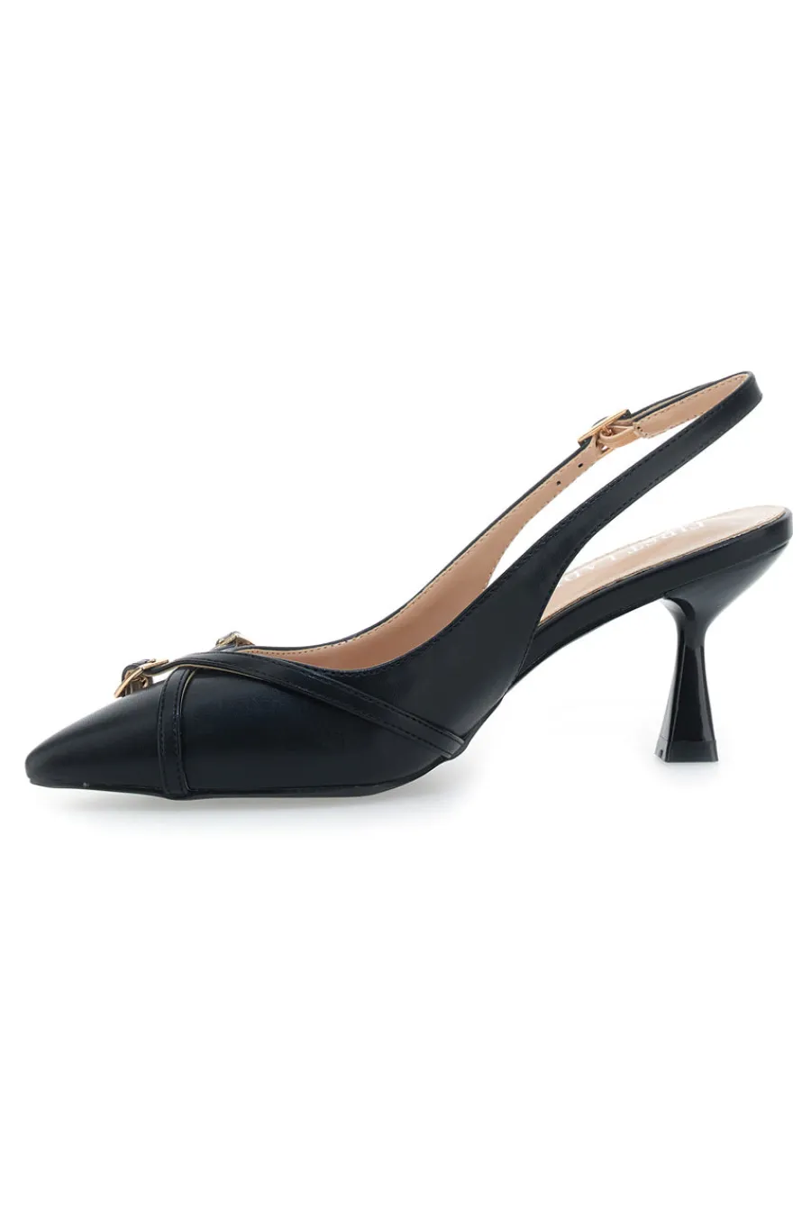 Décolleté Slingback Nere con Cinturini Decorativi P531-FIRST LADY Best