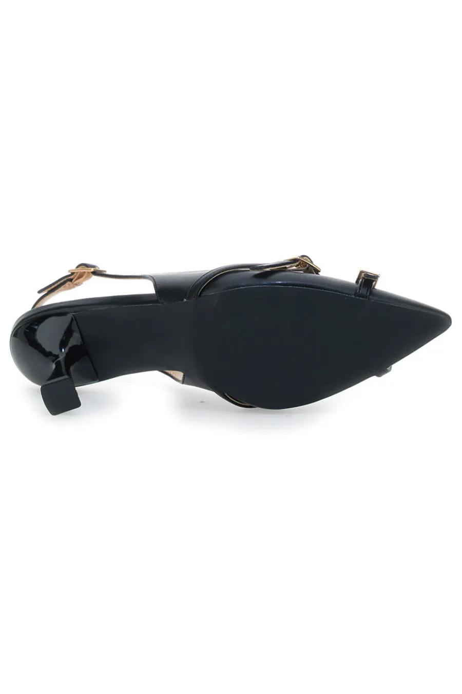 Décolleté Slingback Nere con Cinturini Decorativi P531-FIRST LADY Best