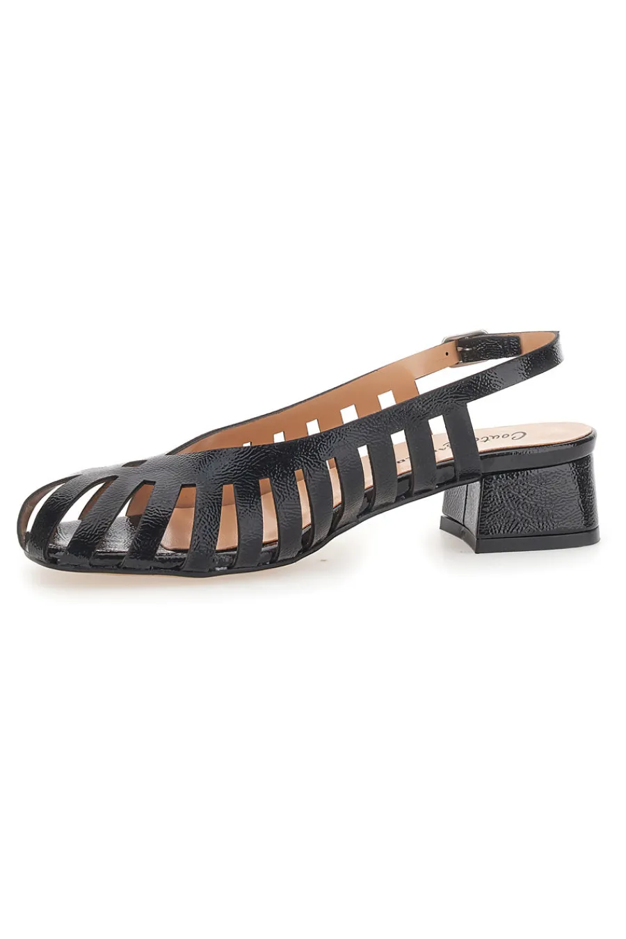 Décolleté Slingback Nere Con Tacco Basso e Punta Chiusa 3906-PITTARELLO COUTURE Discount