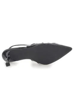 Décolleté Sling-back Nere Con Tacco P593-FIRST LADY New