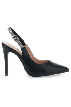 Décolleté Slingback Nere con Tacco Alto P528-FIRST LADY New