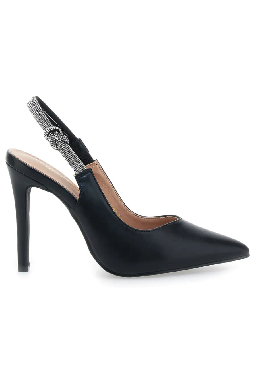 Décolleté Slingback Nere con Tacco Alto P528-FIRST LADY New
