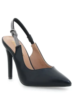 Décolleté Slingback Nere con Tacco Alto P528-FIRST LADY New
