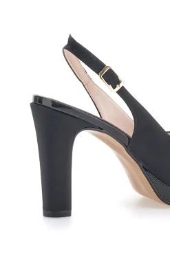 Décolleté Slingback Nere Effetto Raso 4477-PITTARELLO LOVE Sale