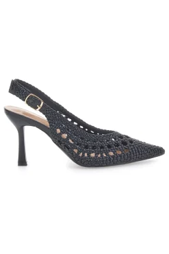 Décolleté Sling-back Nero P588-FIRST LADY Online