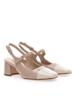 Décolleté Slingback Nude con Tacco a Blocco e Punta Squadrata C508-PITTARELLO Clearance