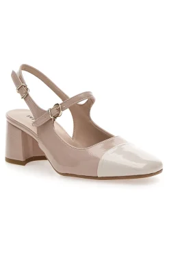 Décolleté Slingback Nude con Tacco a Blocco e Punta Squadrata C508-PITTARELLO Clearance
