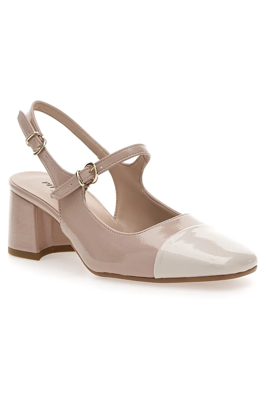 Décolleté Slingback Nude con Tacco a Blocco e Punta Squadrata C508-PITTARELLO Clearance