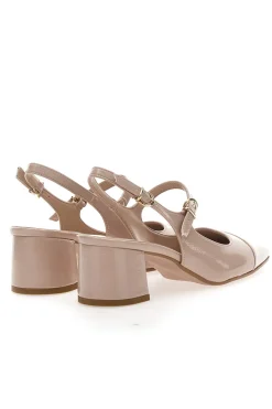 Décolleté Slingback Nude con Tacco a Blocco e Punta Squadrata C508-PITTARELLO Clearance