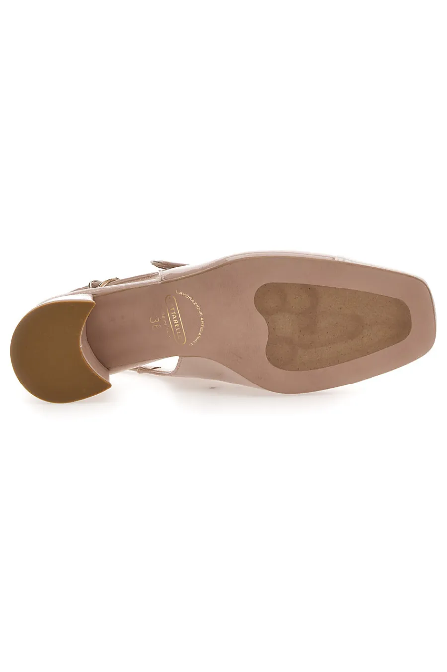 Décolleté Slingback Nude con Tacco a Blocco e Punta Squadrata C508-PITTARELLO Clearance