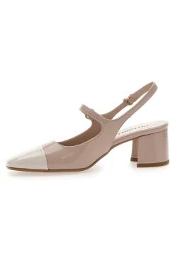Décolleté Slingback Nude con Tacco a Blocco e Punta Squadrata C508-PITTARELLO Clearance
