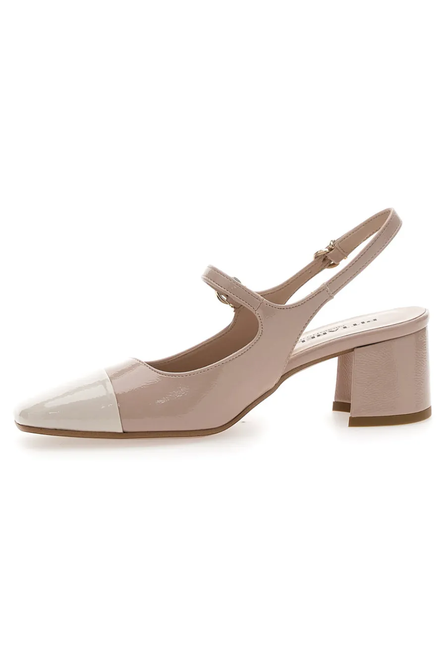Décolleté Slingback Nude con Tacco a Blocco e Punta Squadrata C508-PITTARELLO Clearance