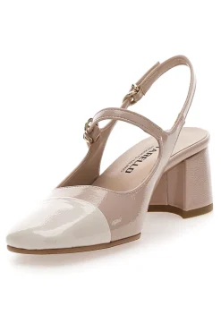 Décolleté Slingback Nude con Tacco a Blocco e Punta Squadrata C508-PITTARELLO Clearance