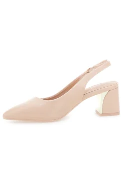 Décolleté Slingback Nude con Tacco con Dettaglio Effetto Cromato DQ50233-MON DIEU Discount