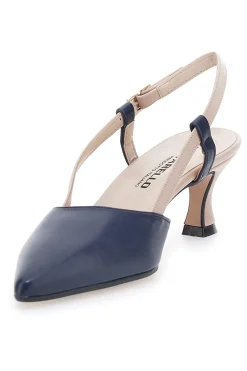 Décolleté Slingback Nude e Blu a Punta P506-PITTARELLO