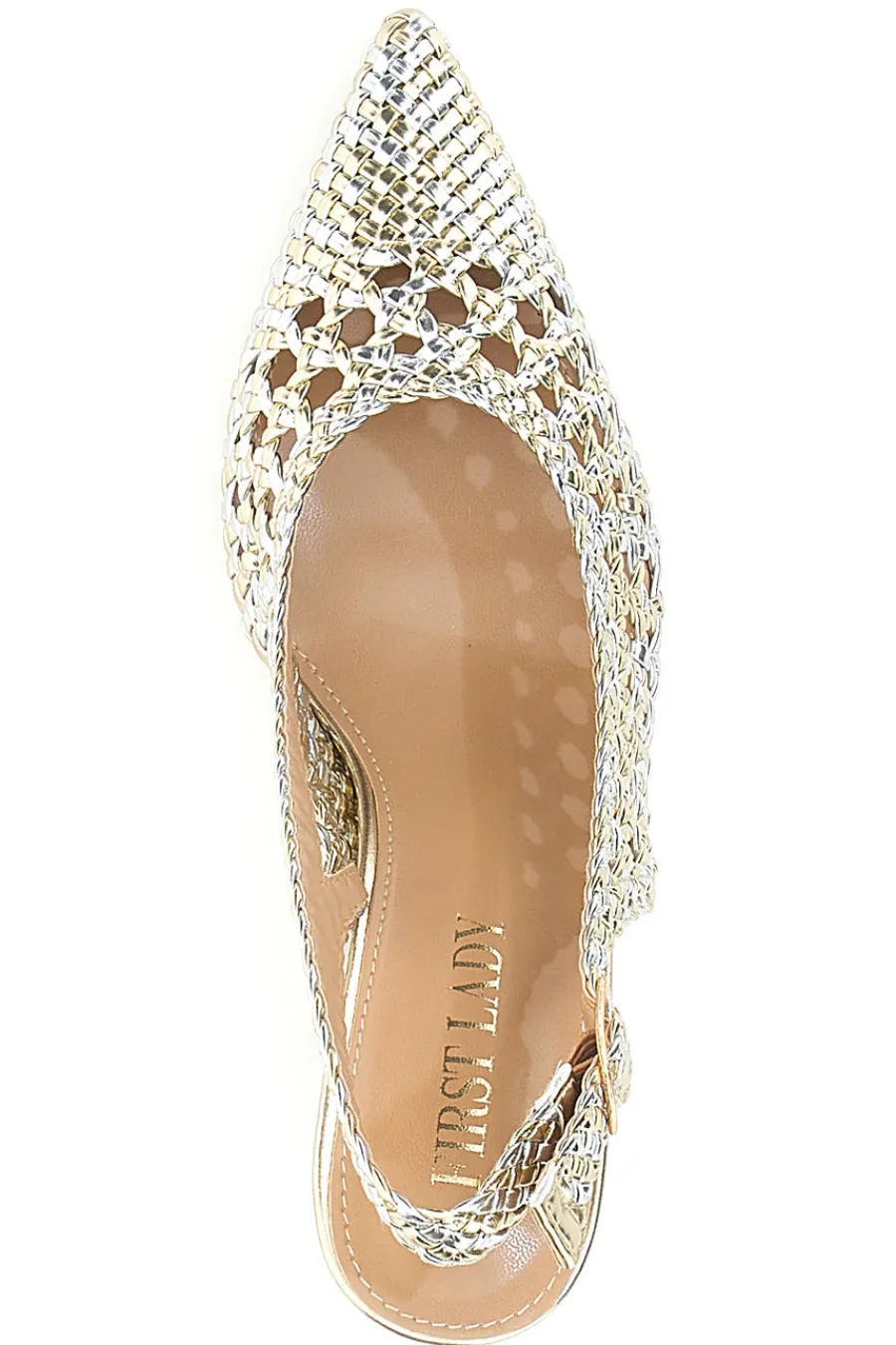 Décolleté Sling-back Oro P588-FIRST LADY New