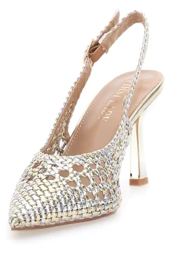 Décolleté Sling-back Oro P588-FIRST LADY New
