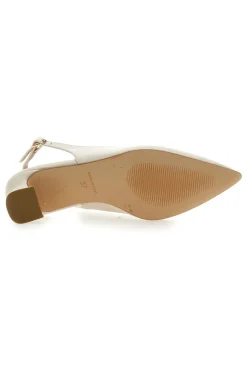 Décolleté Slingback Panna a Punta con Tacco Basso 3614-PITTARELLO GLAM Outlet