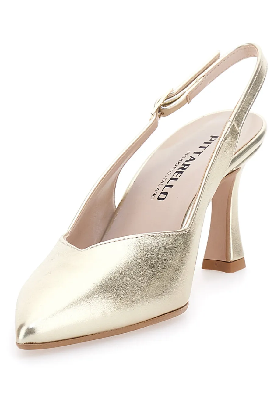 Décolleté Slingback Platino a Punta con Scollo a V 149-PITTARELLO Online