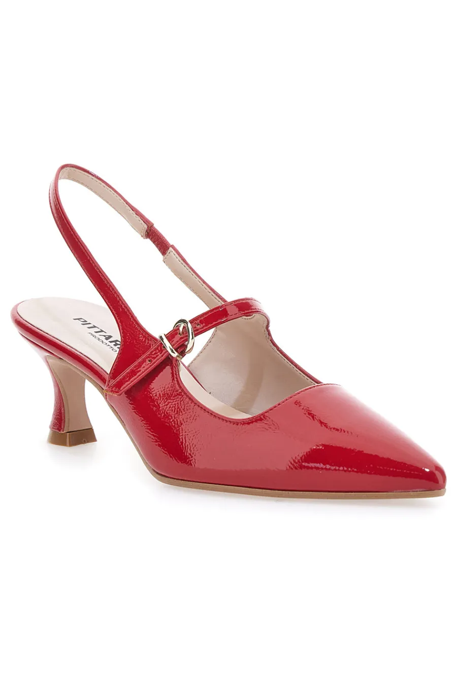 Décolleté Slingback Rosse a Punta Effetto Vernice P507-PITTARELLO Best