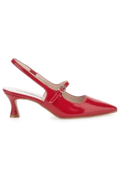 Décolleté Slingback Rosse a Punta Effetto Vernice P507-PITTARELLO Best