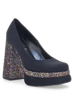 Decollete Platform 3336 Nere con Glitter-PITTARELLO GLAM