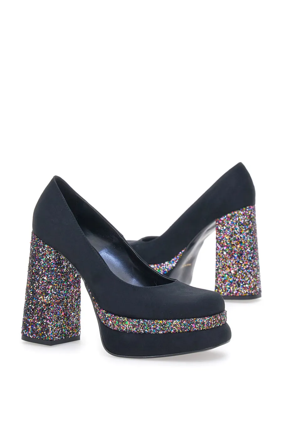 Decollete Platform 3336 Nere con Glitter-PITTARELLO GLAM