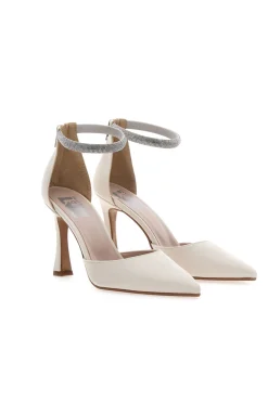 Decolleté Panna Con Cinturino di Strass 709-PITTARELLO LOVE