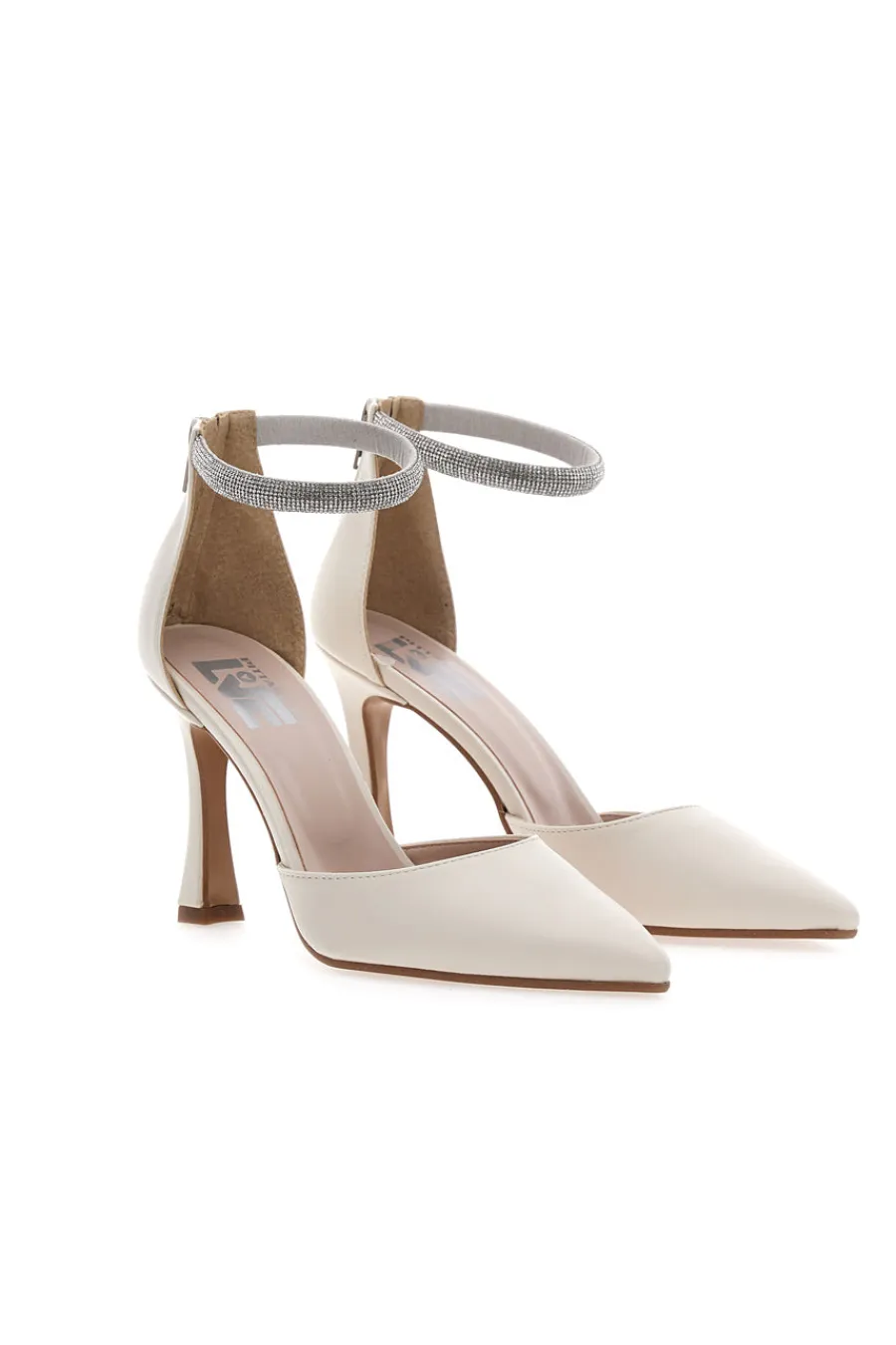 Decolleté Panna Con Cinturino di Strass 709-PITTARELLO LOVE