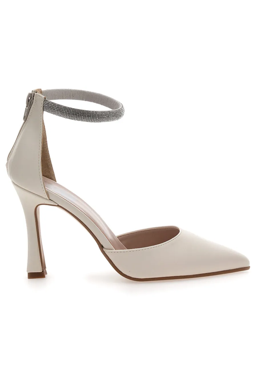 Decolleté Panna Con Cinturino di Strass 709-PITTARELLO LOVE