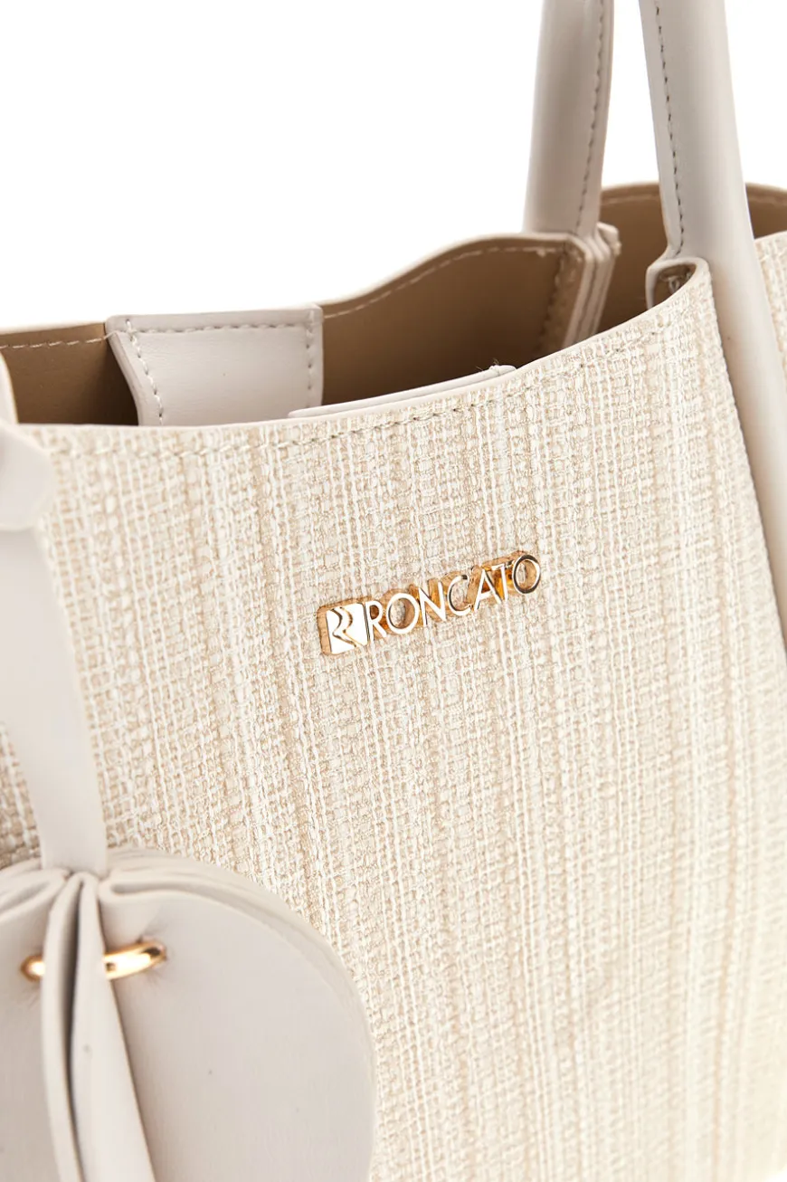 Elfenbeinfarbene Tasche mit Schulterriemen Roncato R5379