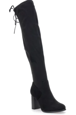 I37224 e Overknee-Stiefel mit Blockabsatz und Schnürung hinten-ENERGY Best