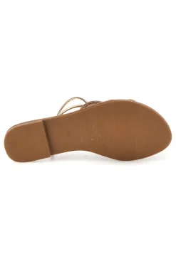 Flache Sandalen aus Platin mit Strasssteinen PRE9350-MON DIEU Outlet