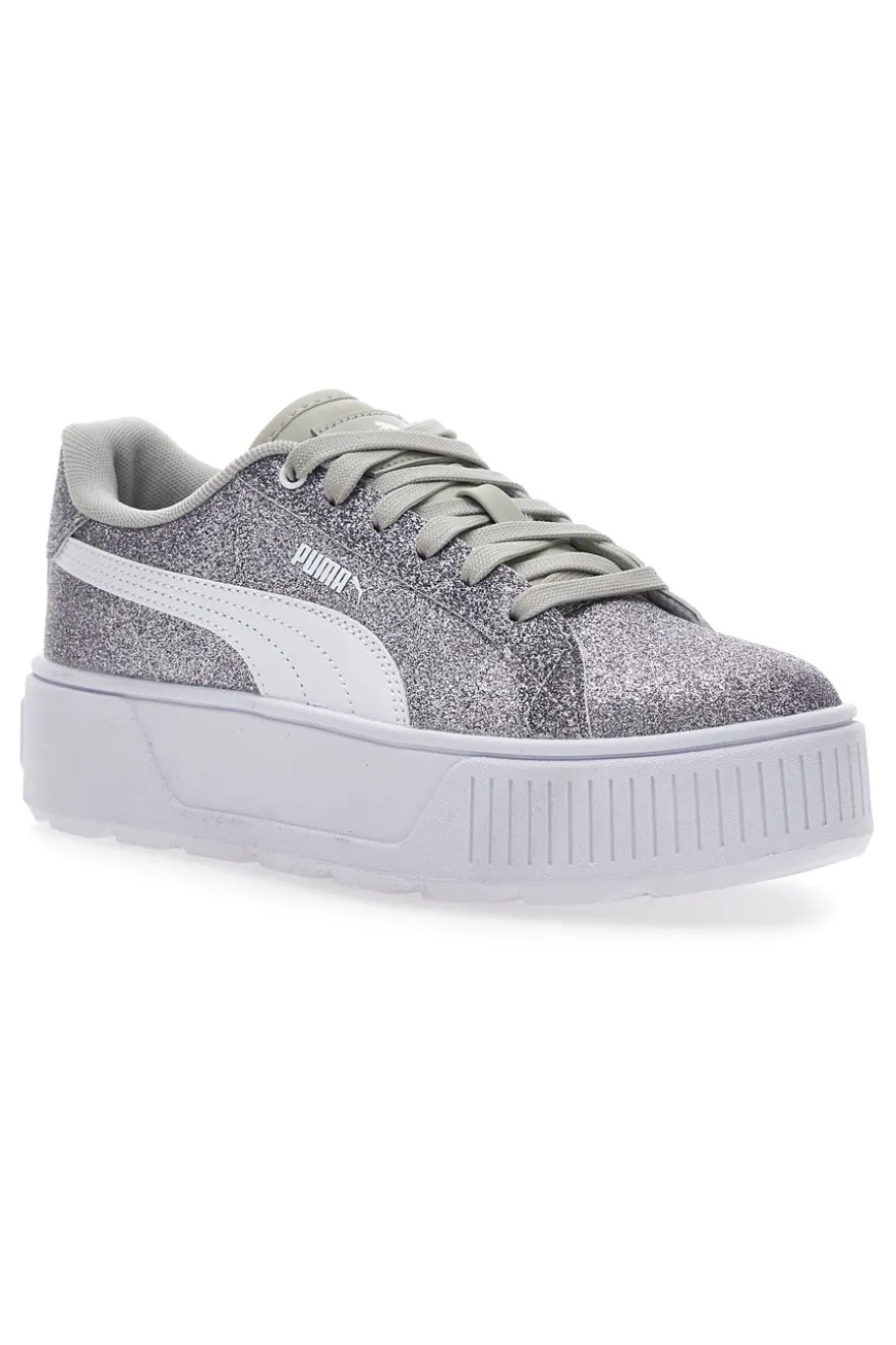 Flatform Karmen Glitz Silver Glitter Sneakers