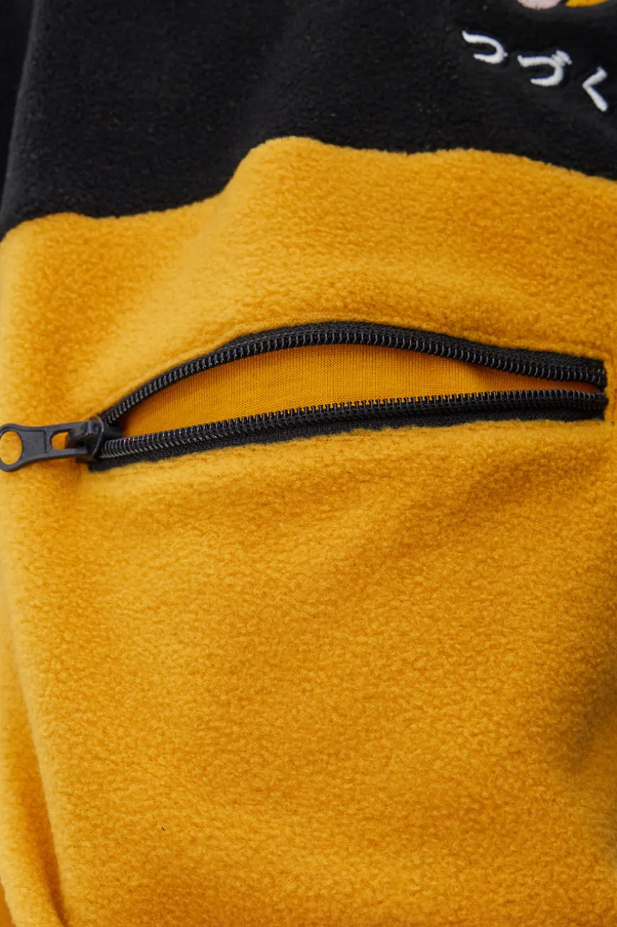 Gelbes und schwarzes Fleece-Sweatshirt PITT KIDS 6027