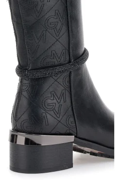 Gianmarco Venturi SV0184 e Stiefel mit Logo und verziertem Absatz-GMV Best