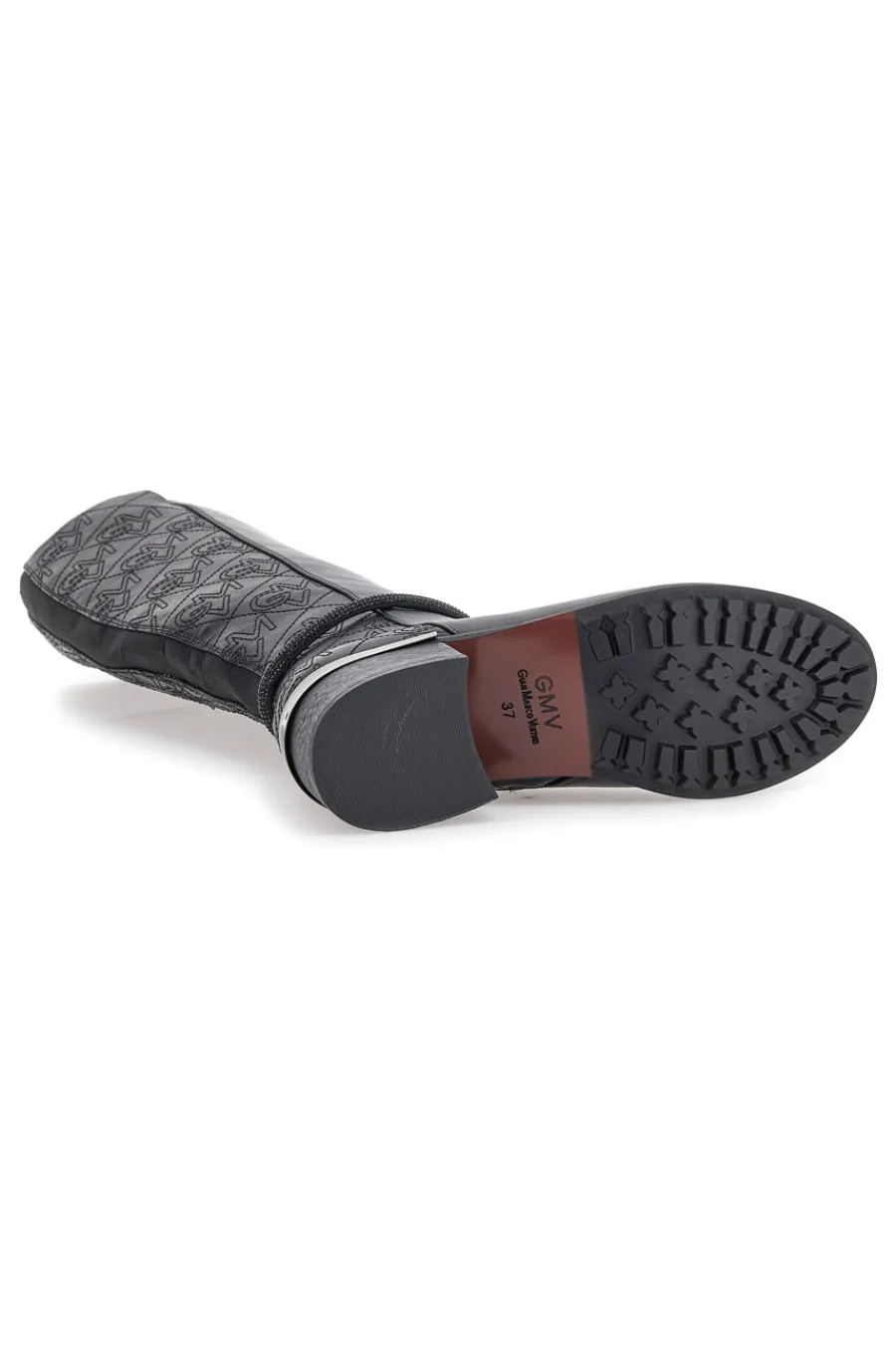 Gianmarco Venturi SV0184 e Stiefel mit Logo und verziertem Absatz-GMV Best