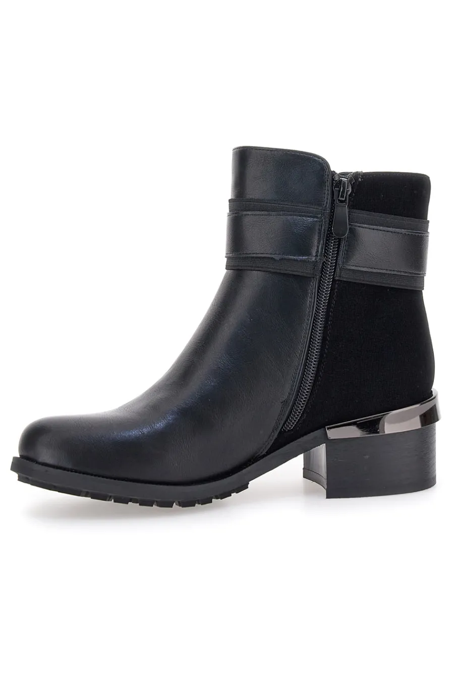 Gianmarco Venturi TR0330 e Stiefeletten mit Riemen und Schnalle, mittlerer Absatz-GMV Outlet