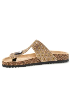 Gold Zehensteg Hausschuhe mit Strass 15612-PRIMA RIGA Outlet