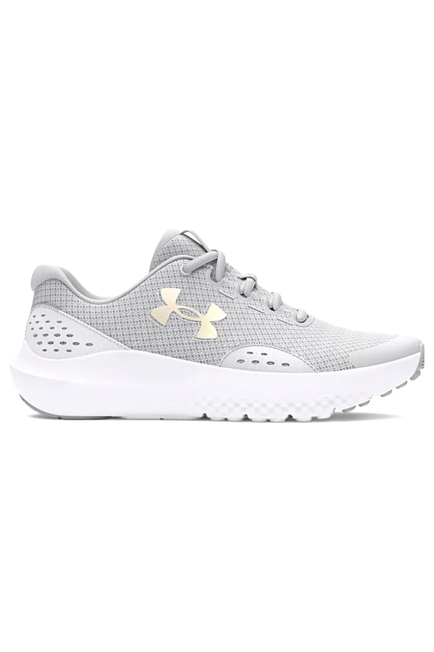 Graue Mesh-Turnschuhe für Damen Under Armour GGS Surge 4