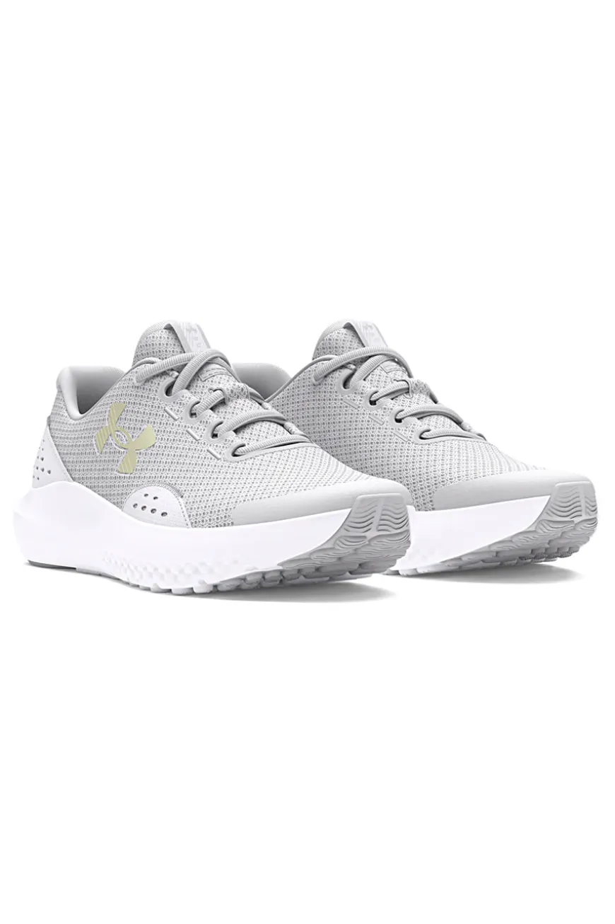 Graue Mesh-Turnschuhe für Damen Under Armour GGS Surge 4