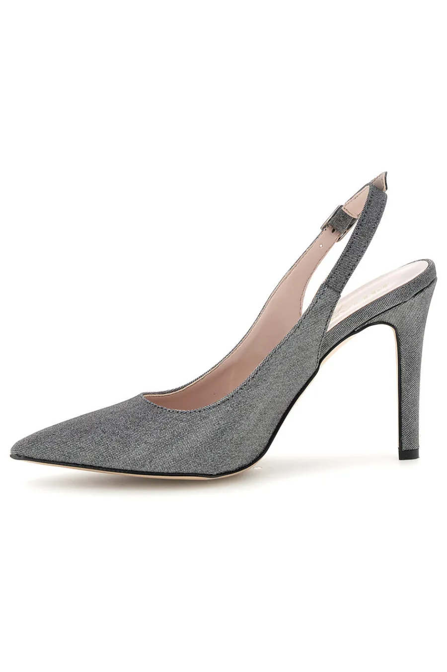 Graue Pumps mit Glitzer und Riemen 3016-PITTARELLO COUTURE New