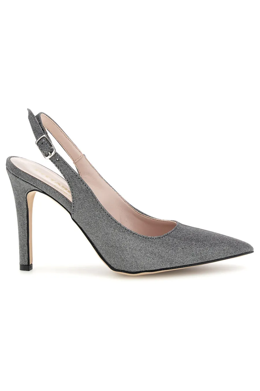 Graue Pumps mit Glitzer und Riemen 3016-PITTARELLO COUTURE New