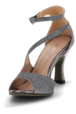 Gunmetal Glitzer Sandalen mit hohem Absatz 6514-THE FIRST DANCE Discount