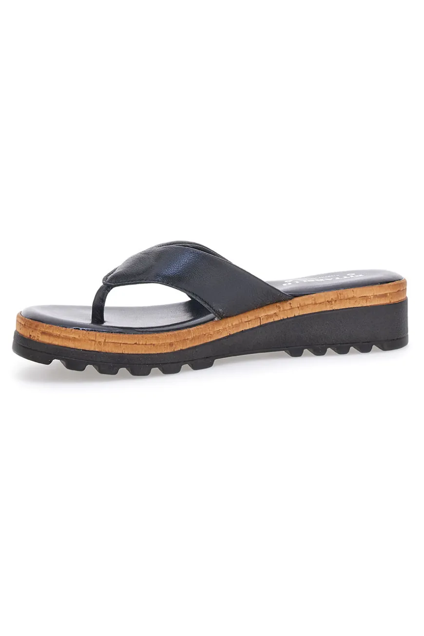 Infradito nere con zeppa Pittarello 664