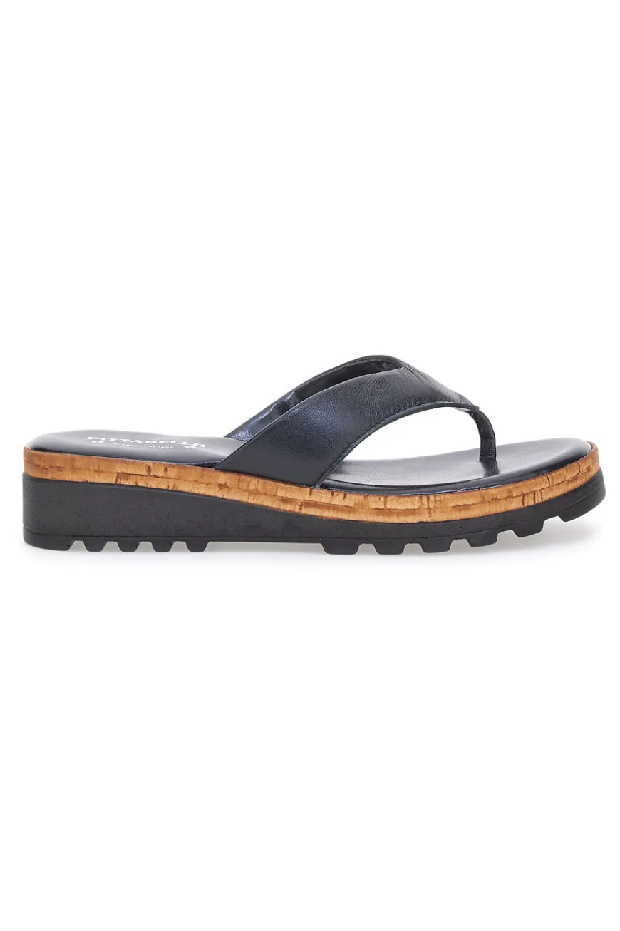 Infradito nere con zeppa Pittarello 664