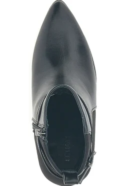 6001 Schwarze Stiefeletten mit hohem Absatz und Knöchelriemen-LE HAVRE PARIS Discount